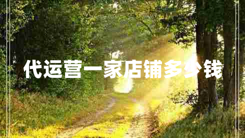代運營一家店鋪多少錢