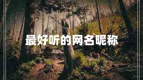 最好聽的網(wǎng)名昵稱