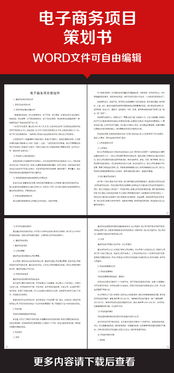 電子商務(wù)策劃書(方案)模板
