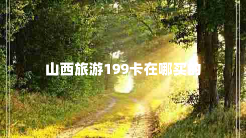 山西旅游199卡在哪買的 山西旅游199卡在哪買的
