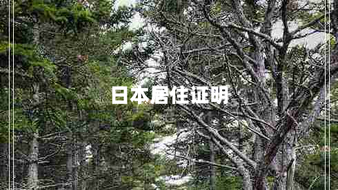 日本居住證明 日本居住證明