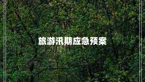 旅游汛期應急預案