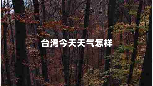 臺(tái)灣今天天氣怎樣 臺(tái)灣今天天氣怎樣