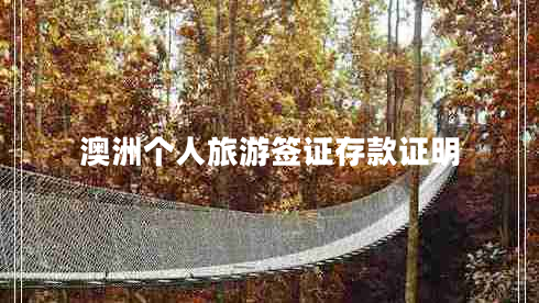 澳洲個人旅游簽證存款證明