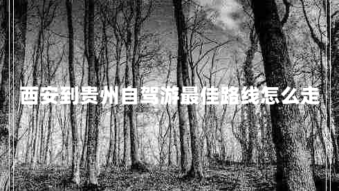 西安到貴州自駕游最佳路線怎么走