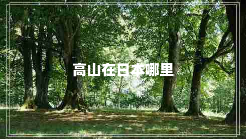 高山在日本哪里