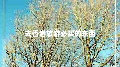 去香港旅游必買的東西