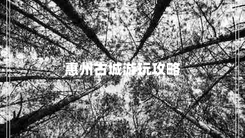 惠州古城游玩攻略 惠州古城游玩攻略