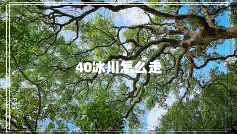 40冰川怎么走