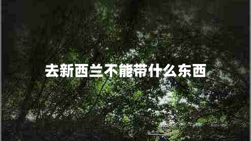 去新西蘭不能帶什么東西