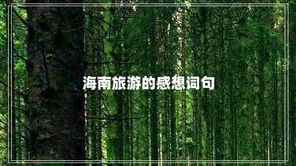 海南旅游的感想詞句 海南旅游的感想詞句