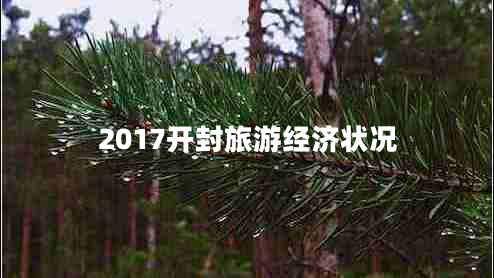 2017開封旅游經濟狀況