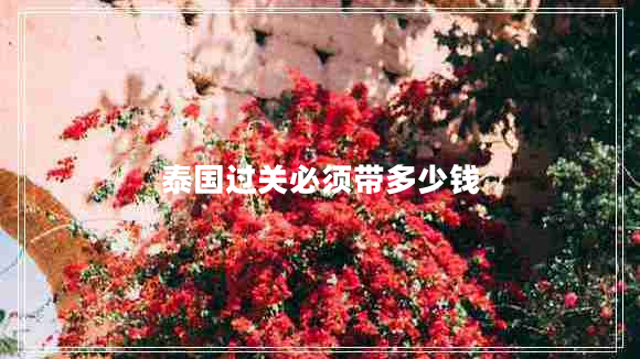 泰國過關必須帶多少錢