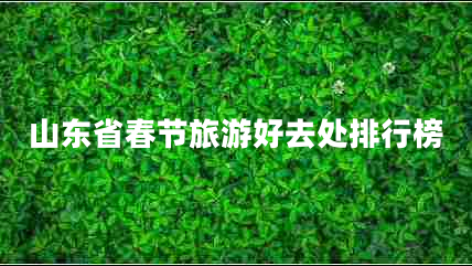 山東省春節(jié)旅游好去處排行榜