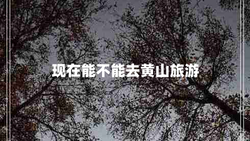 現(xiàn)在能不能去黃山旅游