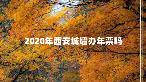 2020年西安城墻辦年票嗎