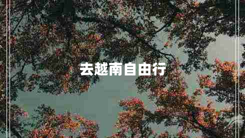 去越南自由行 去越南自由行