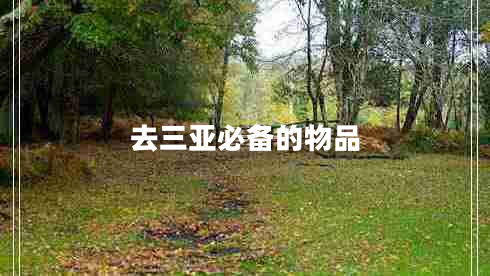 去三亞必備的物品 去三亞必備的物品