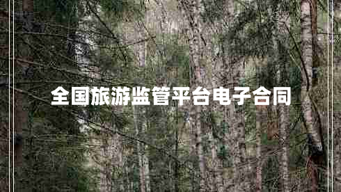 全國(guó)旅游監(jiān)管平臺(tái)電子合同