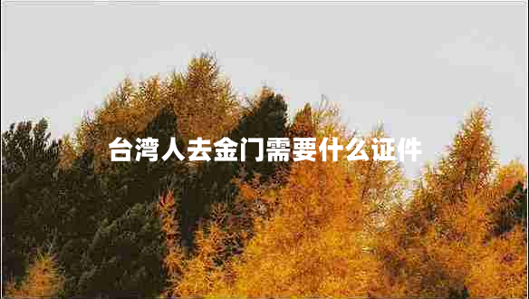 臺(tái)灣人去金門需要什么證件