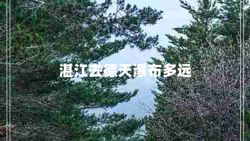 湛江去德天瀑布多遠(yuǎn)