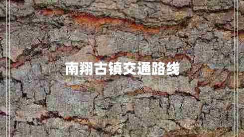 南翔古鎮(zhèn)交通路線