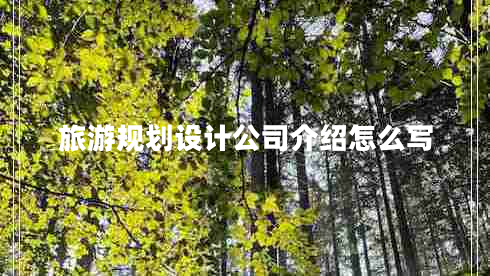 旅游規(guī)劃設(shè)計(jì)公司介紹怎么寫