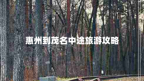 惠州到茂名中途旅游攻略 惠州到茂名中途旅游攻略