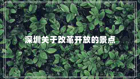 深圳關(guān)于改革開放的景點(diǎn)