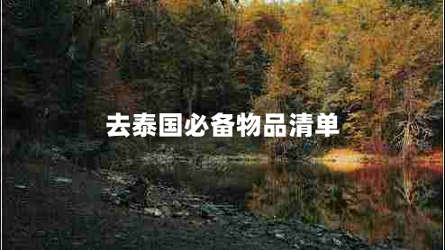 去泰國(guó)必備物品清單