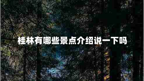 桂林有哪些景點(diǎn)介紹說(shuō)一下嗎