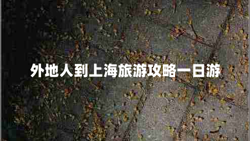 外地人到上海旅游攻略一日游