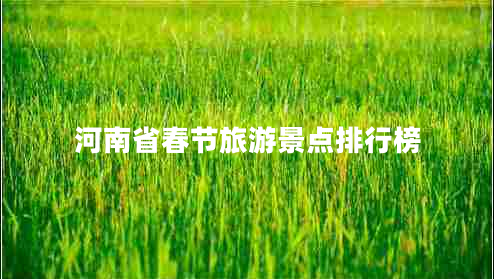 河南省春節(jié)旅游景點(diǎn)排行榜