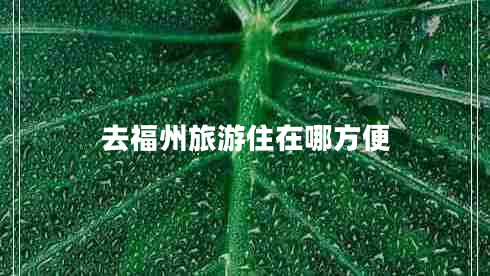 去福州旅游住在哪方便 去福州旅游住在哪方便