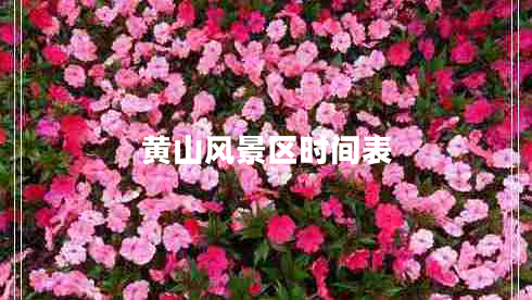 黃山風(fēng)景區(qū)時間表