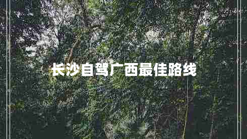 長沙自駕廣西最佳路線