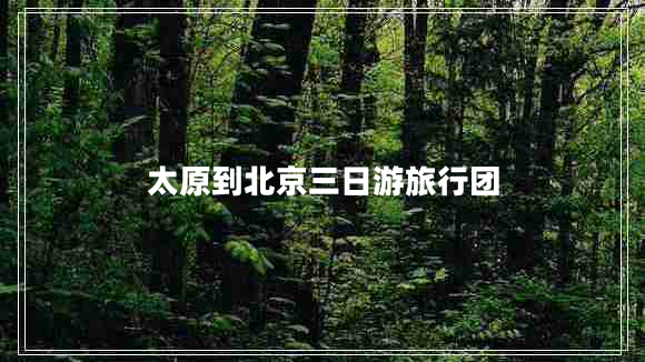 太原到北京三日游旅行團