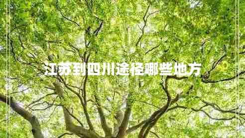 江蘇到四川途徑哪些地方