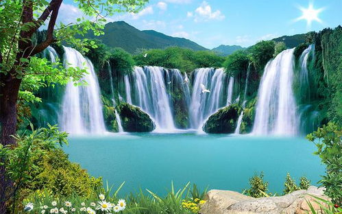 詩句,瀑布,描寫,山水