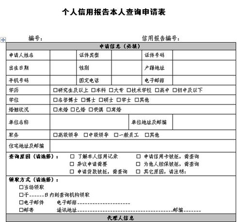 個人信用報告(個人信用報告委托書)