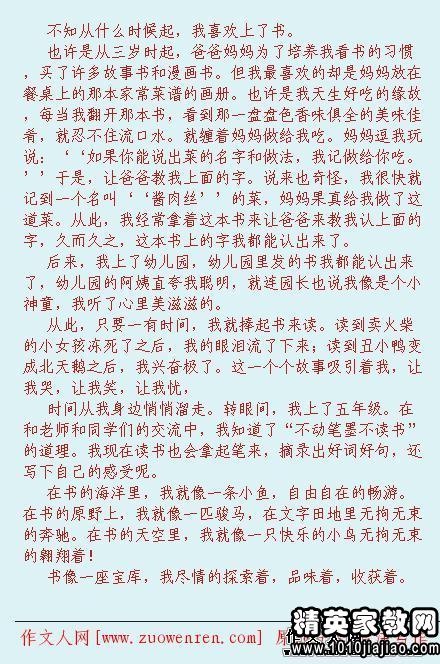 作文我和書的故事精彩開頭