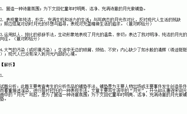 寫月光的開頭作文