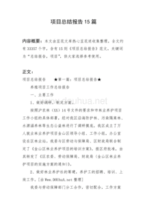 項目總結(jié)報告大全(項目總結(jié)報告范文大全)