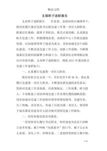 支部班子述職報告范文(支部班子述職報告范文)