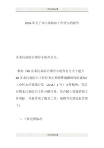 水污染防治規(guī)劃情況總結(jié)報告范文(水污染治理情況報告)