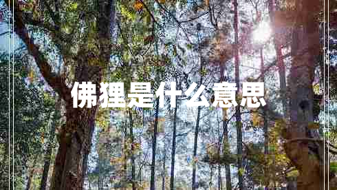 佛貍是什么意思 佛貍是什么意思