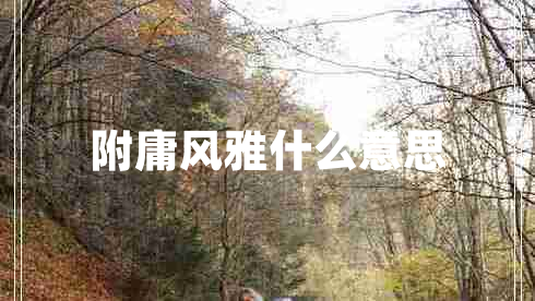 附庸風雅什么意思