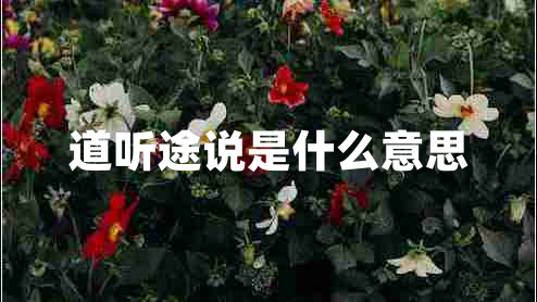 道聽途說是什么意思