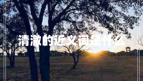 清澈的近義詞是什么