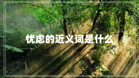 憂(yōu)慮的近義詞是什么